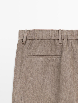 Massimo Dutti Костюмные брюки из 100% льна, охра