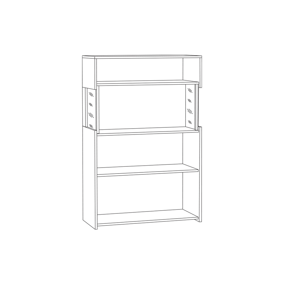 Комод Трувор с витриной 13.306 Дуб Гранж Песочный, Интра