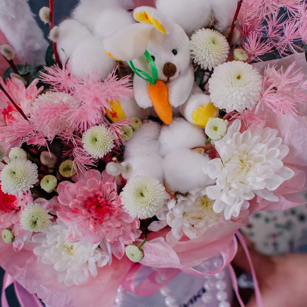 163. Милая весенняя коробка с ушками и вербой