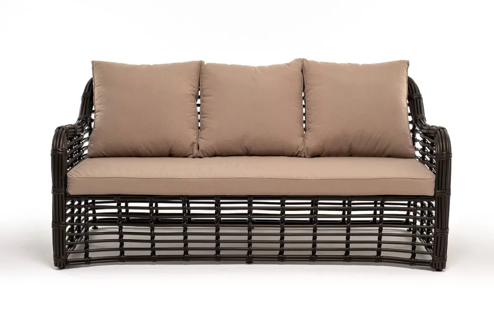 "Ницца" диван из искусственного ротанга трехместный, цвет бронзовый