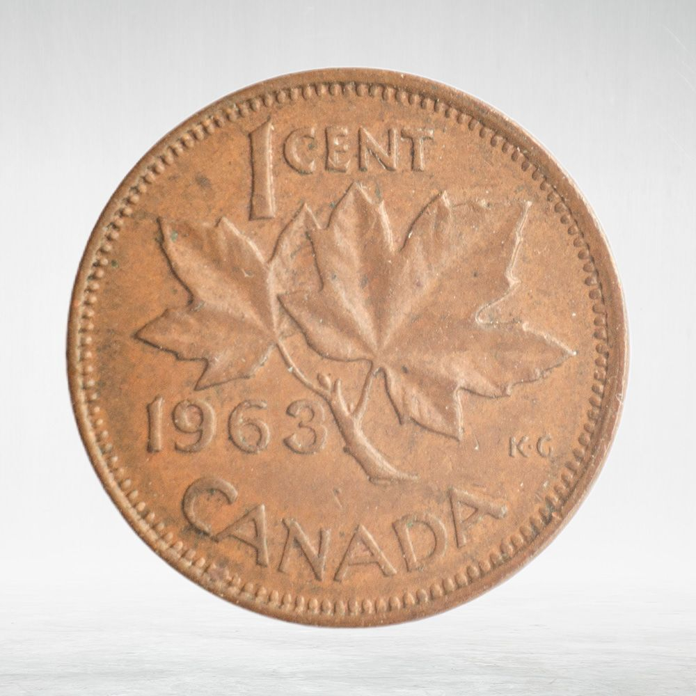 Canada, 1 Cent, 1963 – Elizabeth II (First Portrait), F