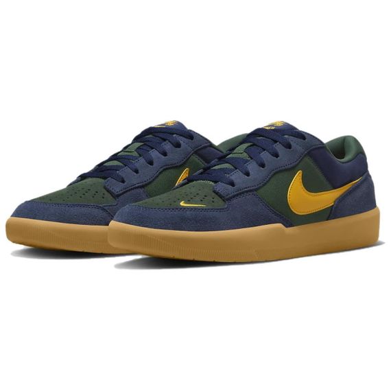 NIKE SB Force 58 Кроссовки для скейтбординга Низкие Сине-зеленые Желтые Унисекс