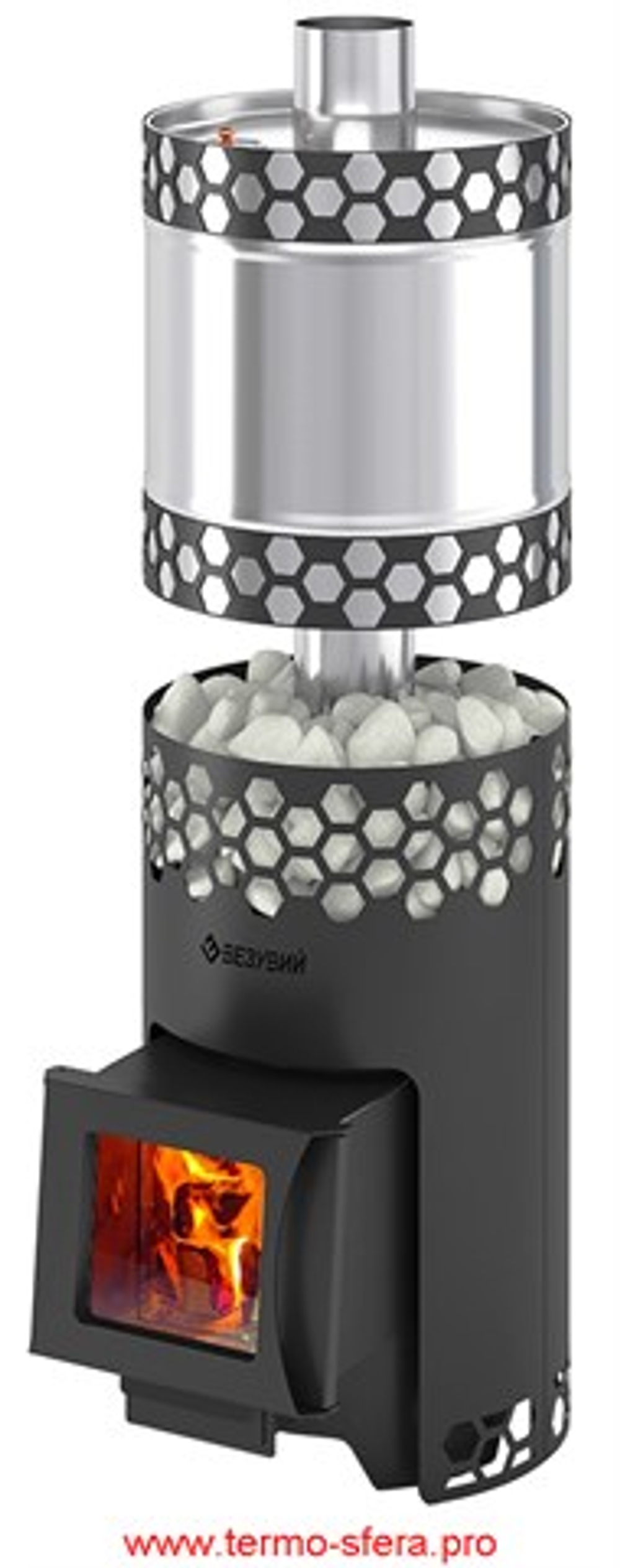 Печь для бани Везувий "Чёрная Пчёлка С" с баком