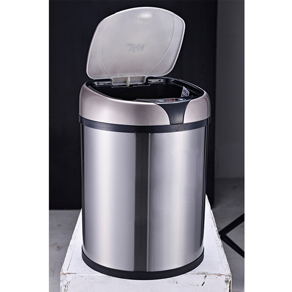 Ведро для мусора сенсорное, круглое, нерж, внутр ведро, Foodatlas JAH-9111, 8 л