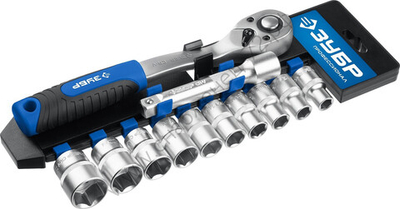 ЗУБР ТР-12Б, 12 предм., (1/2″), набор торцовых, Профессионал (27647-H12)
