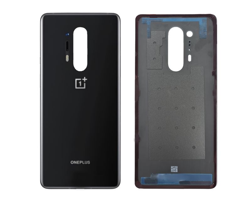 Задняя крышка для OnePlus 8 черная (Onyx Black) без стекла камеры