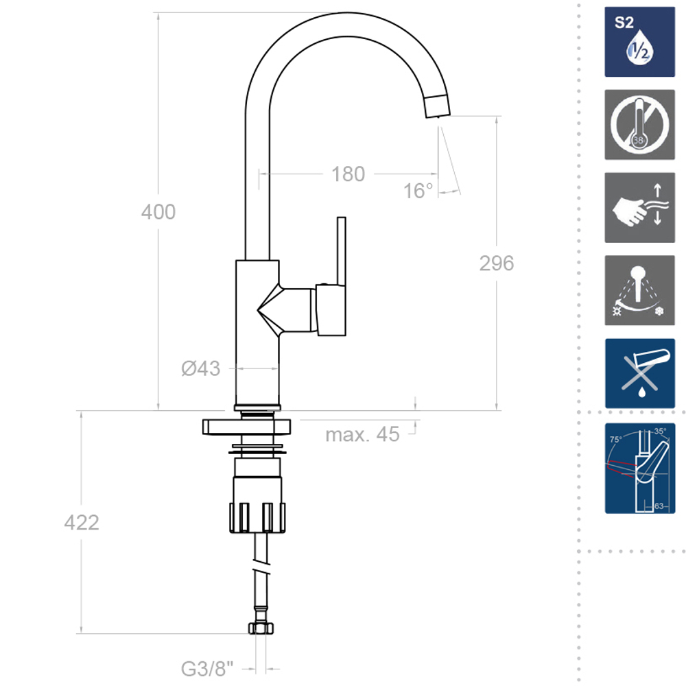 Смеситель для кухни DRAKO 330602