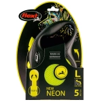 Flexi рулетка Neon New L ( до 50 кг ) лента 5 м светоотражающая желтый неон