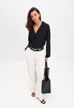 Рубашка свободного кроя черная