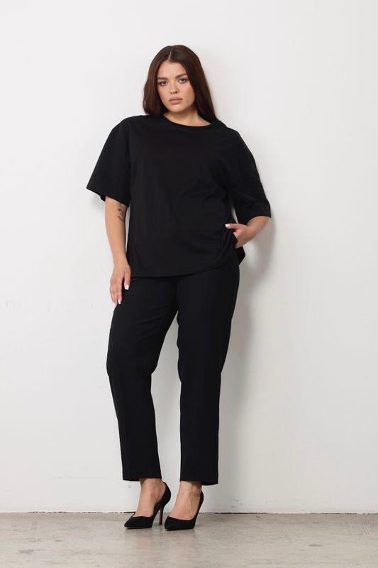 Футболка прямого кроя, черный