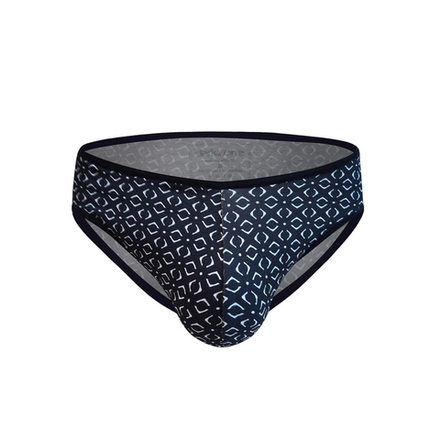 Мужские трусы слипы темно-синие с узором DARKZONE DZN6552