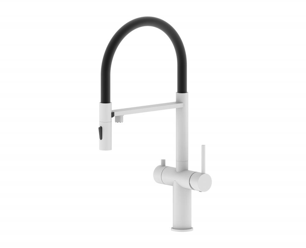 15056-F Смеситель для кухни под фильт., МАГНИТ. (БЕЛЫЙ+ЧЕР.) ViEiR (10/1шт)