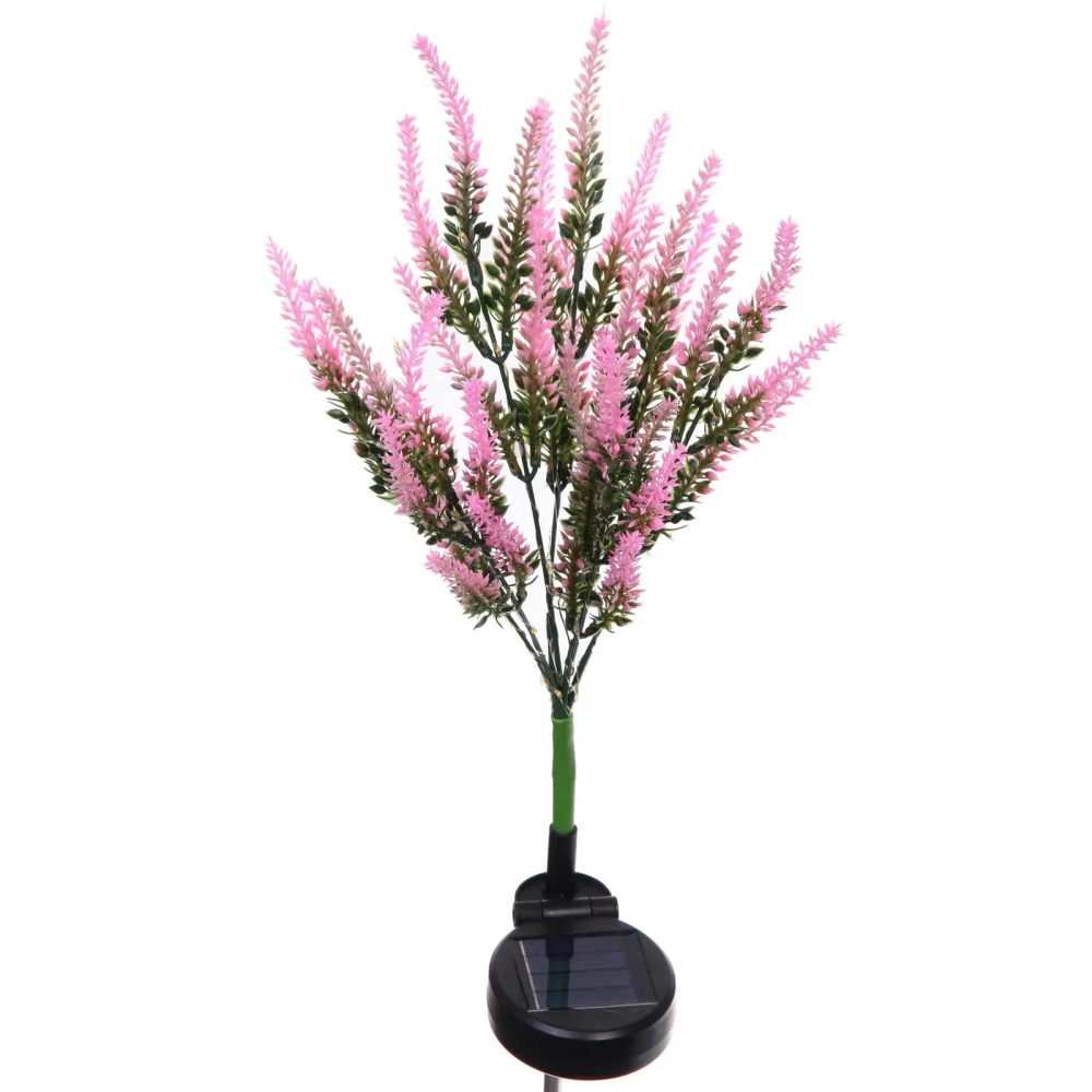 Светильник на солн.батарее (фигура на спице с подсветкой) «Лаванда» 73см, Розовый (свечение тепл.белый)