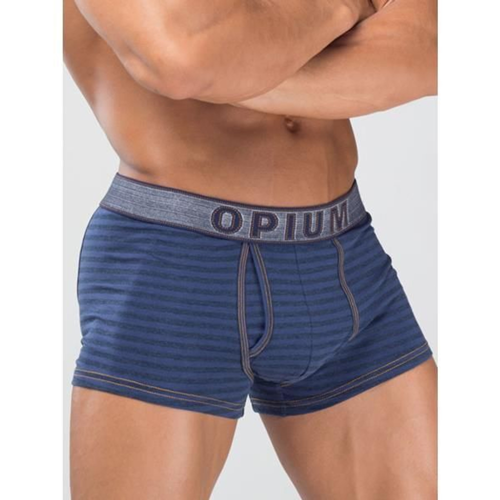 Мужские трусы боксеры синие в полоску Opium Boxer R-65