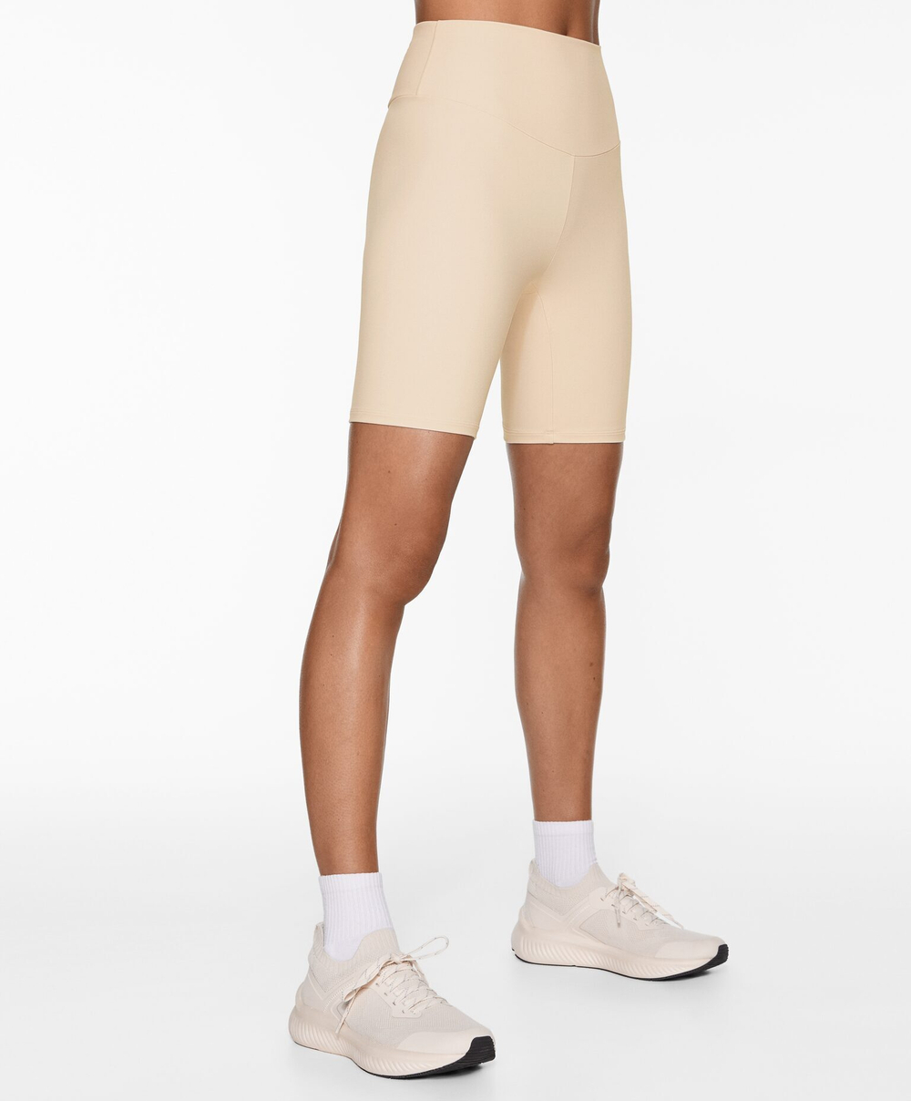 OYSHO Легинсы-велосипедки Comfortlux с высокой посадкой длиной 20 см, светлый экрю