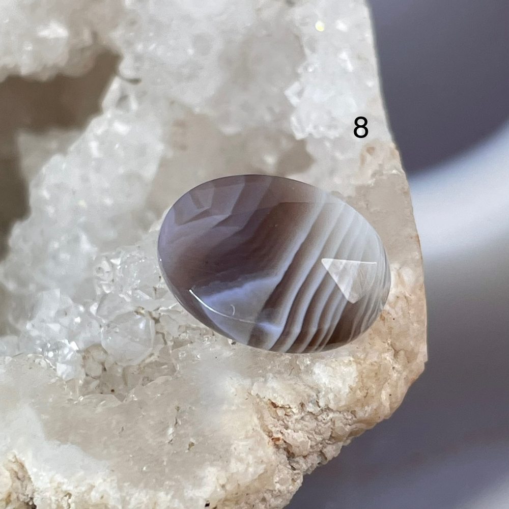 54645  Агат Ботсвана Бусина овал 10*14мм огр