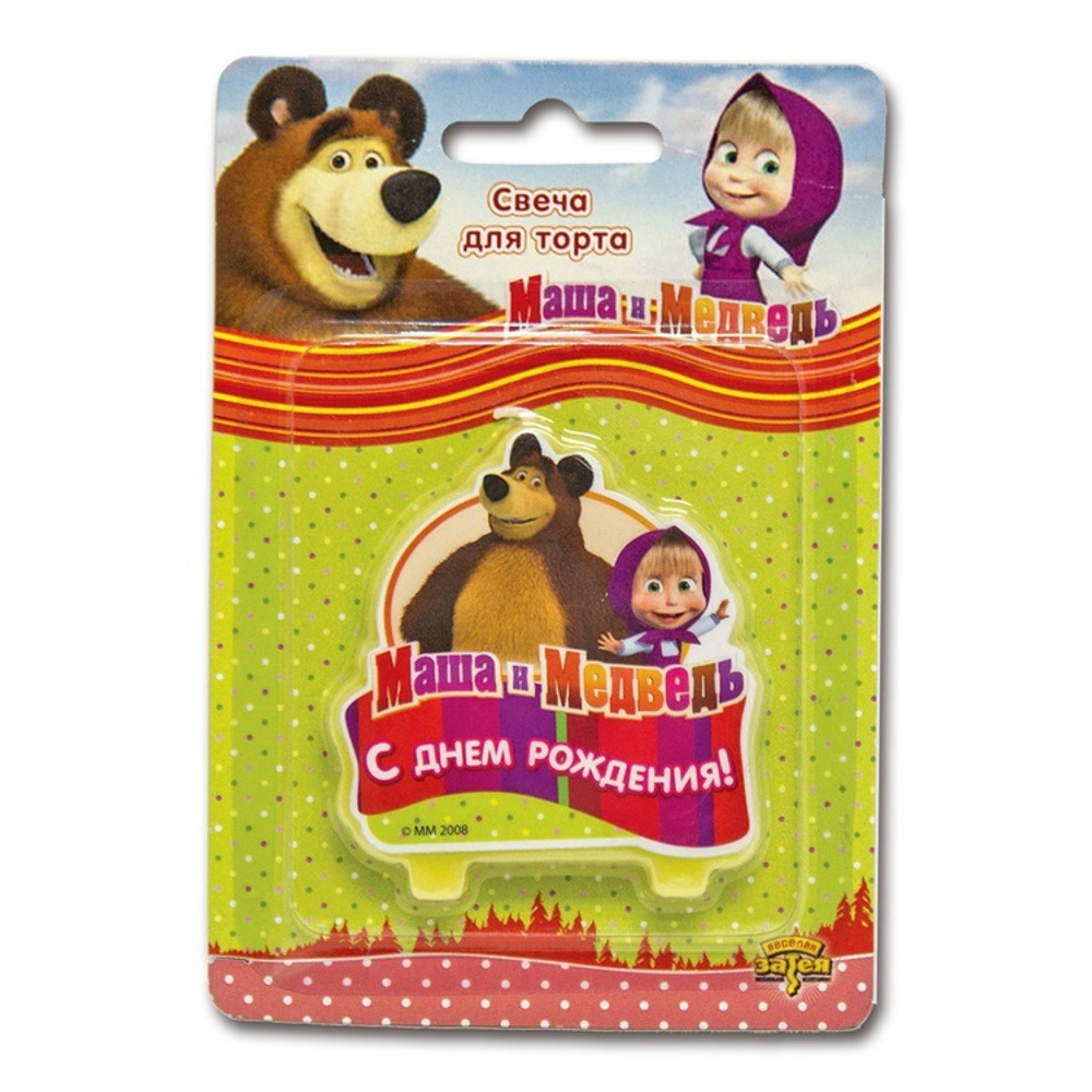 Свеча д/торта С ДР Маша и Медведь/V