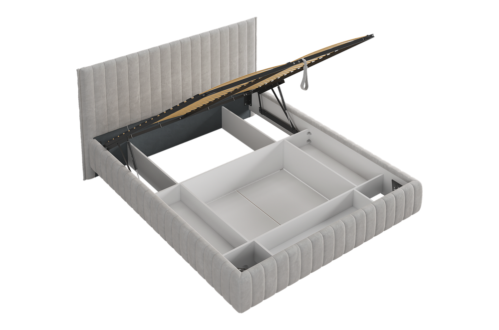 Кровать с подъемным механизмом Твикс 160х200 см (галька (велюр)), (графит (велюр)), (крем (велюр)), (латте (велюр))
