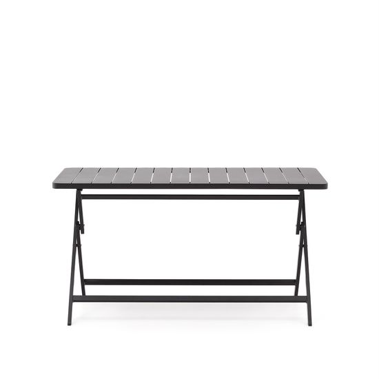 Складной уличный стол Torreta из алюминия с черной отделкой 140 x 70 см