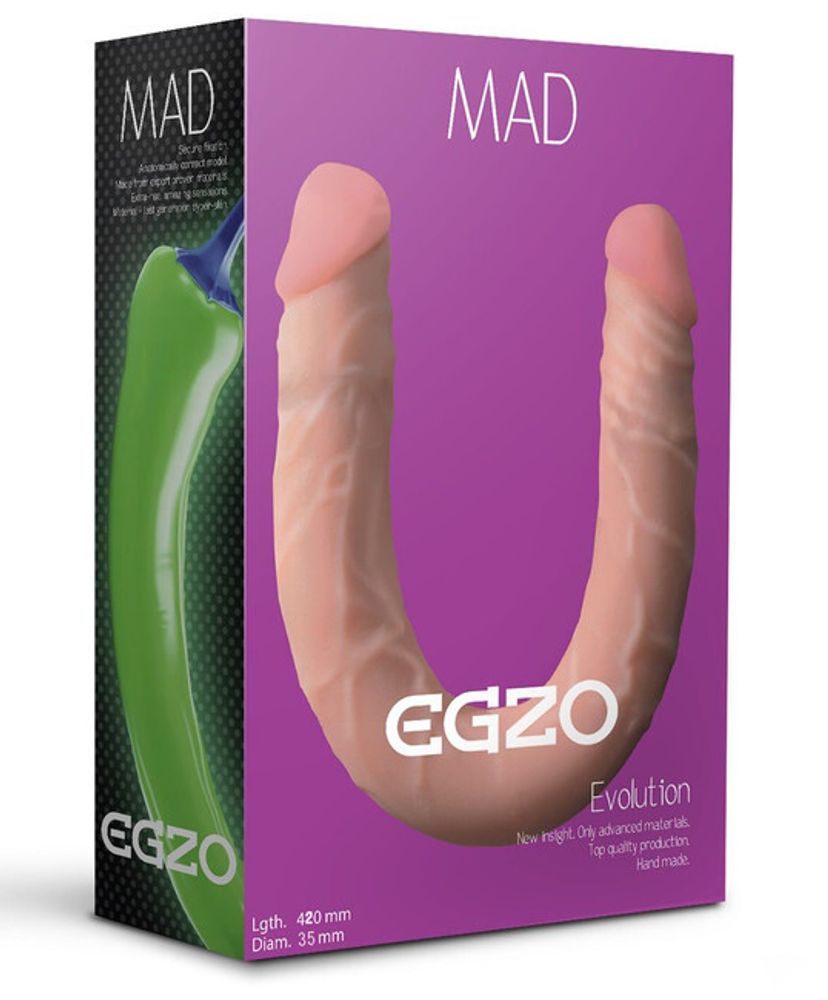 Двусторонний фаллоимитатор из cyberskin Mad Pepper - 42 см. (Цвет: телесный)