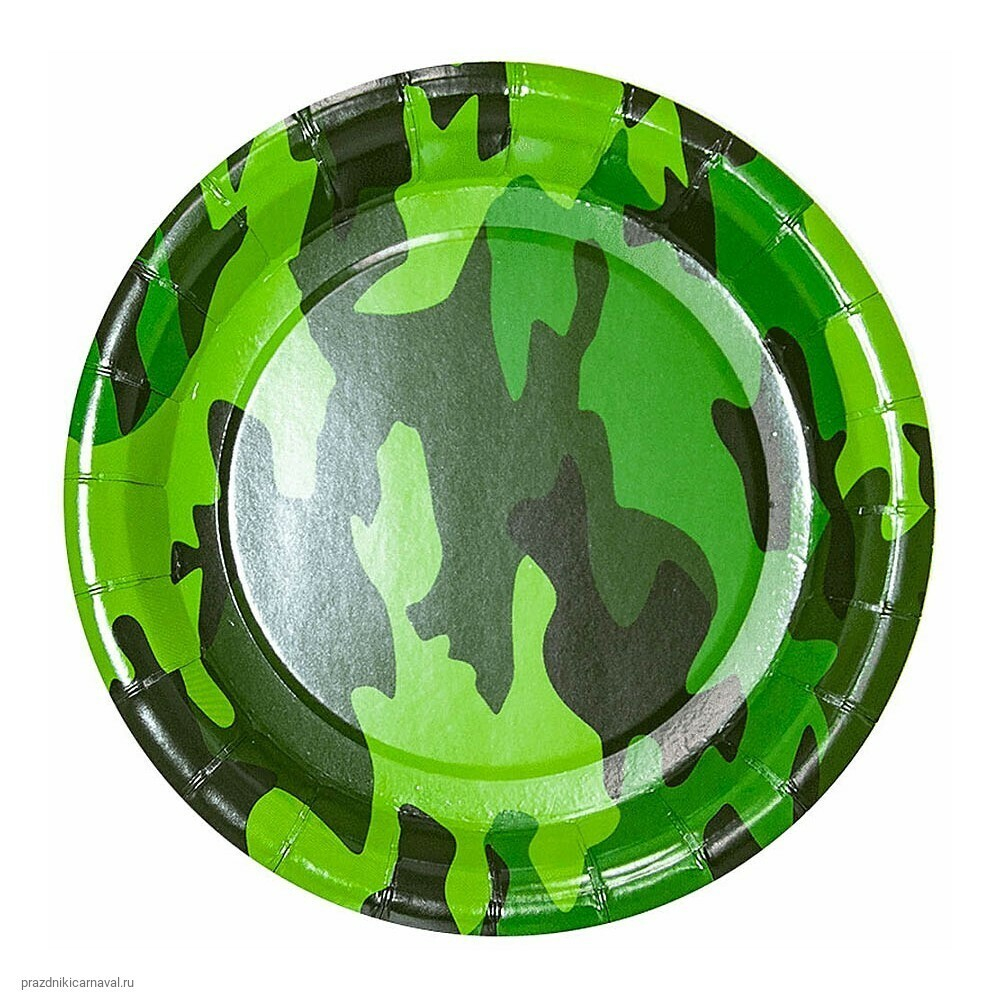 Тарелки "Камуфляж Военный", 6 шт., (7''/18 см)