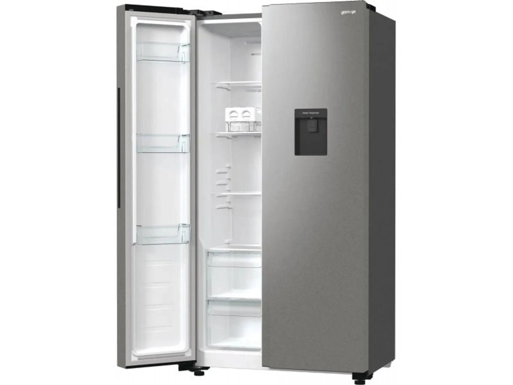 Холодильник двухкамерный Gorenje NRR9185EAXLWD Side by Side серебристый