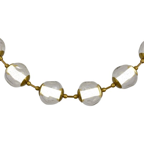 SL6520.303.16 Светильник подвесной ST-Luce латунь/прозрачный с пузырьками воздуха LED 1*80W 4000K HELMI