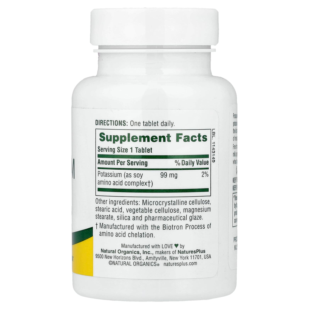 NaturesPlus, Калий, 99 мг, 90 таблеток