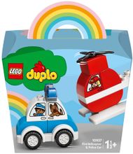 Конструктор LEGO DUPLO Creative Play 10957 Мой первый пожарный вертолет и полицейский автомобиль