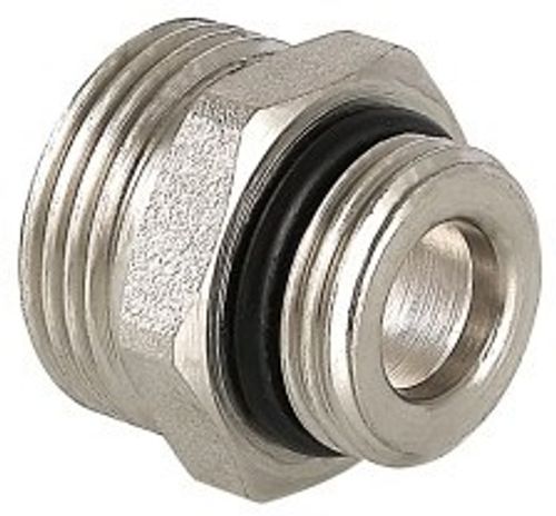 Ниппель Valtec 1/2х3/4" «евроконус» НР с наружной резьбой латунный никелированный VTr.580.NE.040E