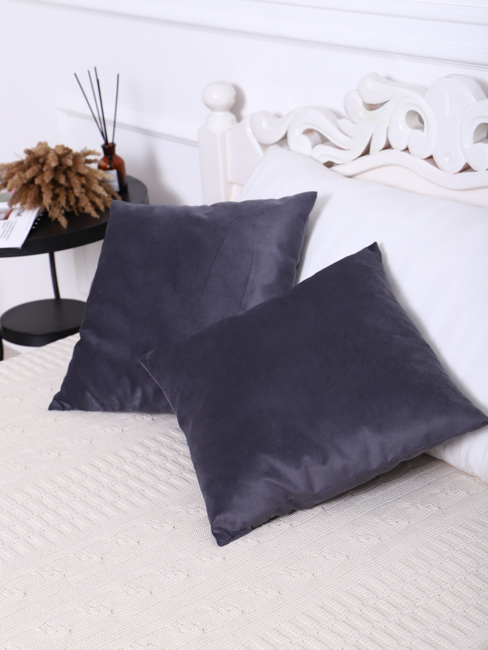 Подушки декоративные 40х40 со съемным чехлом 2шт графит