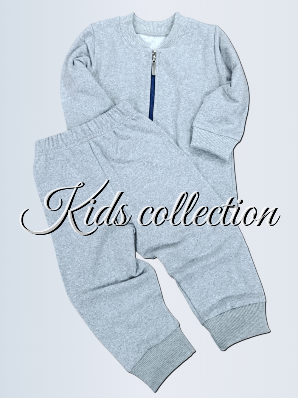 10141 Комплект детский футер 2-х нитка начес серый меланж (28/86)