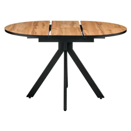 Стол Bradex Home Rudolf круглый раскладной 90-120x90x75см, Дуб Вотан, чёрный