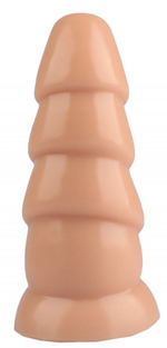 Телесная рельефная анальная втулка - 18,5 см. (Цвет: телесный)