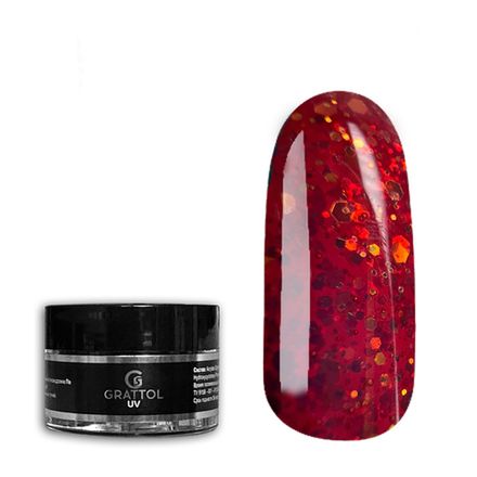 Grattol Gel Opal Planet - Гель цветной с блестками Venus, 15мл