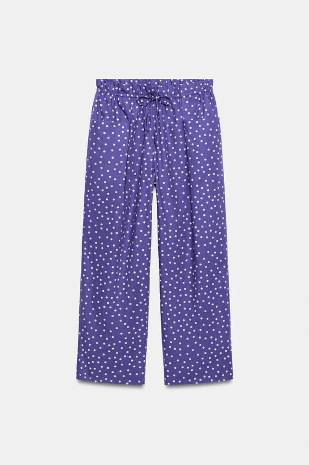 ZARA БРЮКИ В ГОРОШЕК — ZW COLLECTION, ЛИЛОВЫЙ