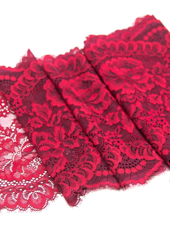 03-05 Кружево эластичные реснички 23 см, бордо