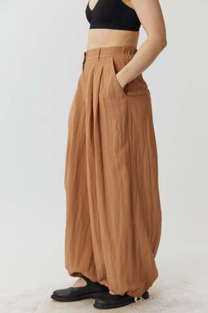 Длинные кюлоты из карамельного льна