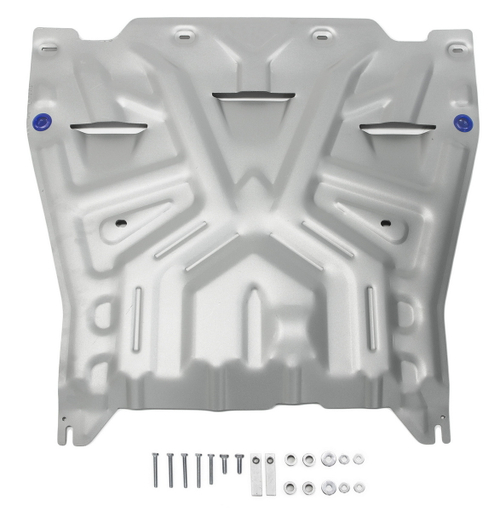 Защита картера и КПП Rival для Kia Optima IV (V - 2.0 (150/245 л.с.); 2.4 (188 л.с.)) 2016-2018/Kia Optima IV рестайлинг (V - 2.0 (150 л.с.)) АКПП 2018-2020/Kia Optima IV рестайлинг (V - 2.4 (188 л.с.)) 2018-2020, штампованная, алюминий 3 мм, с крепежом, 333.2837.1