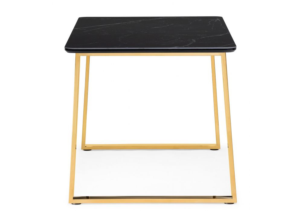 Керамический стол Woodville Селена 2 160х90 черный мрамор, золото