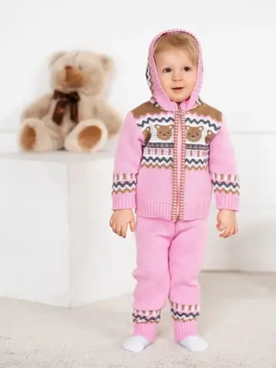 Костюм вязаный для малышей для новорожденных "Мишки"