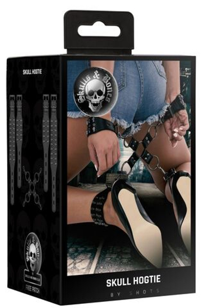 Оригинальный комплект для бондажа с черепами (Цвет: черный)