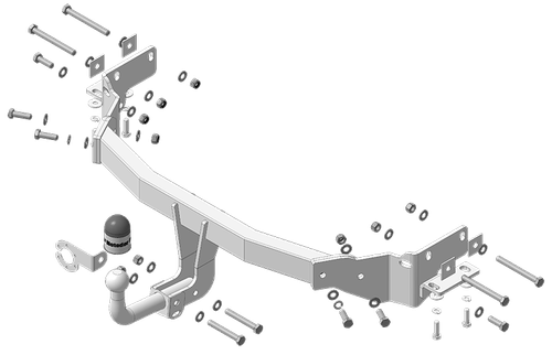 Фаркоп Motodor ОЦИНКОВАННЫЙ для Hyundai Santa Fe 2012-2018, Kia Sorento 2012-2020 (оцинкованный шар)(паспорт и сертификат в комплекте)(без электрики) 90920-A