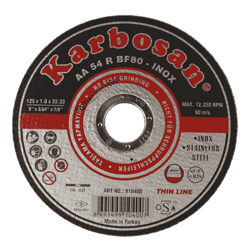 Диск отрезной по нержавеющей стали Karbosan 125х1х22 Inox