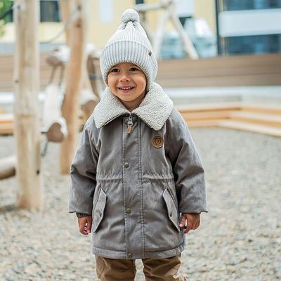 Parka with faux fur collar - Mocha
