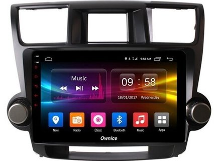 Магнитола для Toyota Highlander 2 2007-2013 XU40 - Carmedia OL-1431-1 QLed, Android 10/12, ТОП процессор, CarPlay, SIM-слот (крутилки декоративные)