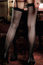 Чулки с узором Agent Of Love (Размер: S-M-L) (Цвет: черный)