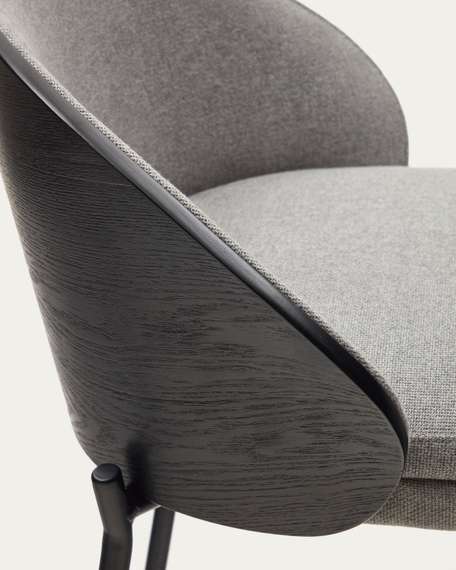 Полубарный стул Eamy светло-серый с черной отделкой