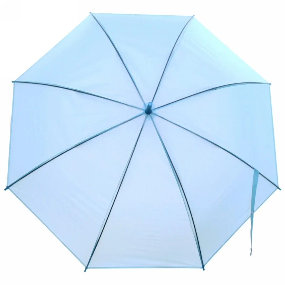 Зонт-трость женский «Классический» цвет голубой, 8 спиц, d-92см, длина в слож. виде 71см