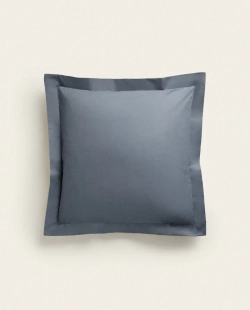 ZARA HOME (200 НИТЕЙ) НАВОЛОЧКА ИЗ ПЕРКАЛЯ, СЕРО-СИНИЙ